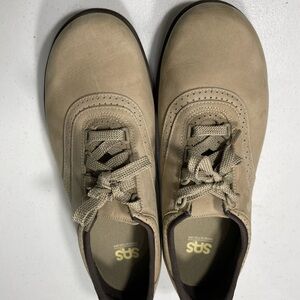 SAS Men's Beige  Suede Oxfords Size 11W SB-